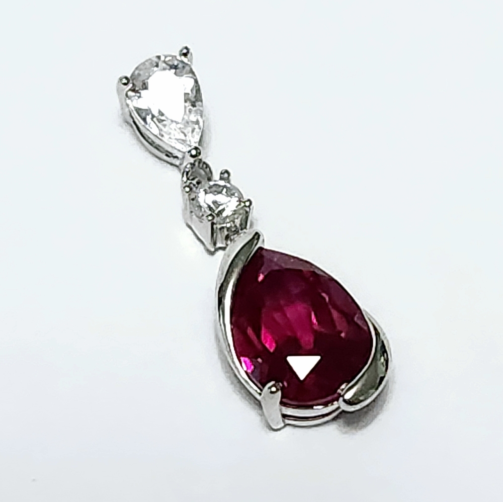 Silver RUBY Pendant 1.0" - Picture 3 of 7
